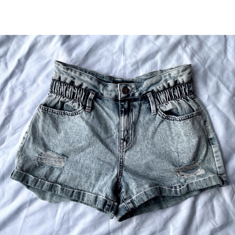Sincerely Jules Denim Shorts Women 5/27 Excellent Acid Wash Paperbag Waist Y2K